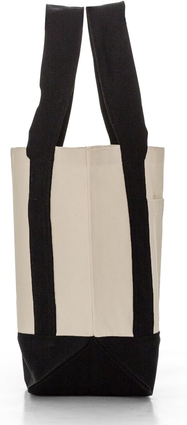 12 Pack Mini Iconic Canvas Shopping Bags with Gusset – Reusable Eco-Friendly Tote Bags with Handles