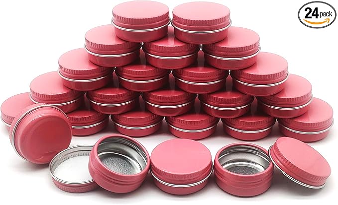 10ml Aluminum Tin Jar, Refillable Makeup Containers 10g Aluminum Screw up Lid Small Round Container Bottle for Cosmetics, Lip Balm, Cream, Toner, Eyeshadow, Candle, Tea, Beads, 24 Pack Tins