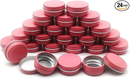 10ml Aluminum Tin Jar, Refillable Makeup Containers 10g Aluminum Screw up Lid Small Round Container Bottle for Cosmetics, Lip Balm, Cream, Toner, Eyeshadow, Candle, Tea, Beads, 24 Pack Tins