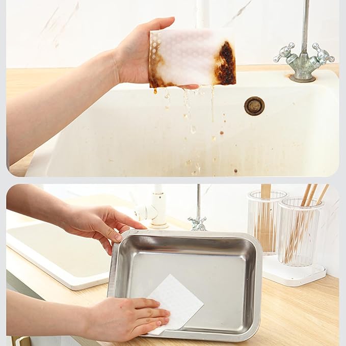 30PCS Sheets White Melamine Cleaning Sponge for Kitchen Shoe Furniture Bathroom Shower Cleaner(30PCS Sheets)