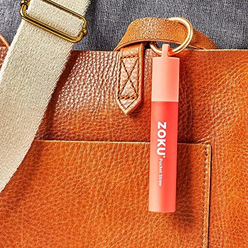Zoku Reusable Metal Straw with Case, Collapsible Travel Straw - Red - Image 5