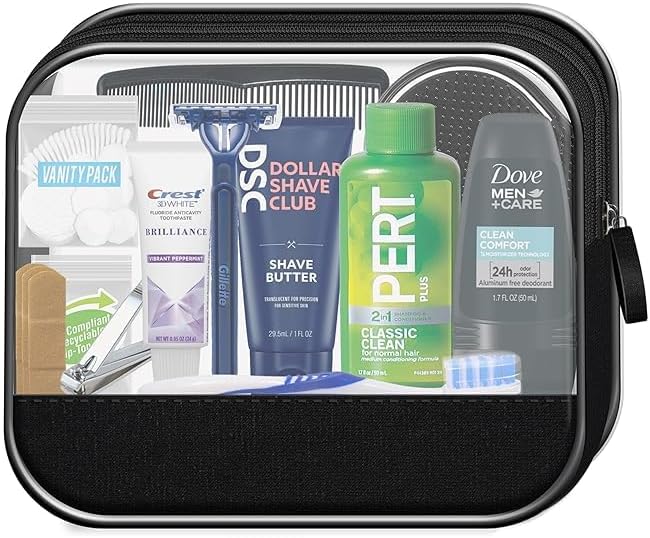 Convenience Kits International Men’s Super Deluxe, 16-Piece Kit with Travel Size TSA Compliant Essentials in Reusable Zippered Toiletry Bag (Pack of 10) - Image 2