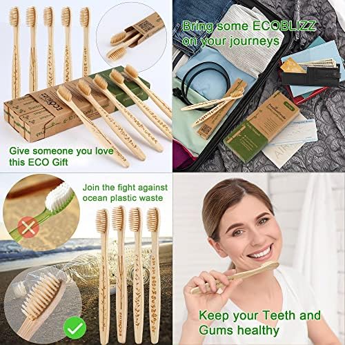 Bamboo Toothbrushes - Biodegradable Eco Friendly Soft Toothbrushes for Adults, Kids - Natural Wooden Toothbrushes with Soft Bristles - 10 Pcs Family Toothbrush Pack - Image 3