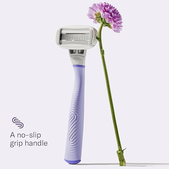 Flamingo Razors for Women, 1 Razor (Lilac) Handle, 1 Razor Blade Refill, and 1 Shower Holder