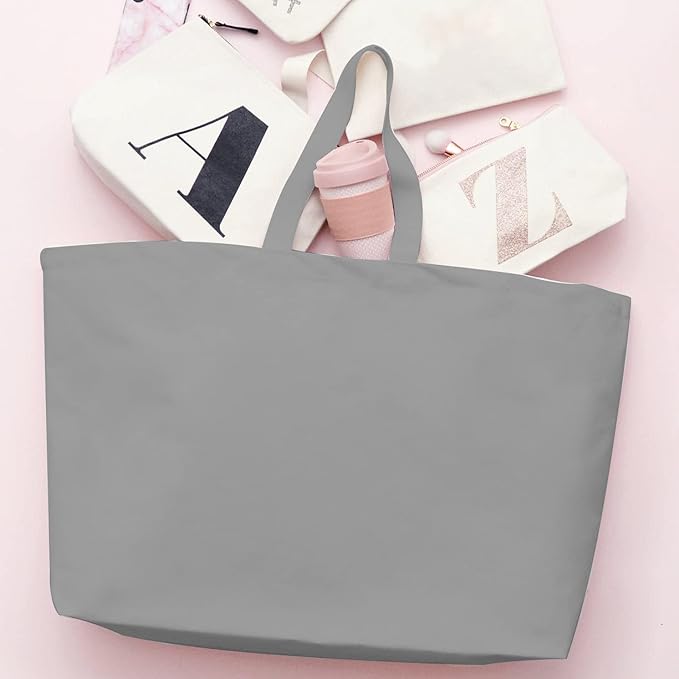 Large Canvas Tote Bag-Extra Big Shopping Beach Totes Bags Reusable Largest Grocery Plain Solid Bag 28"x8"x16"