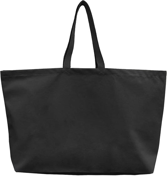 Large Canvas Tote Bag-Extra Big Shopping Beach Totes Bags Reusable Largest Grocery Plain Solid Bag 28"x8"x16"
