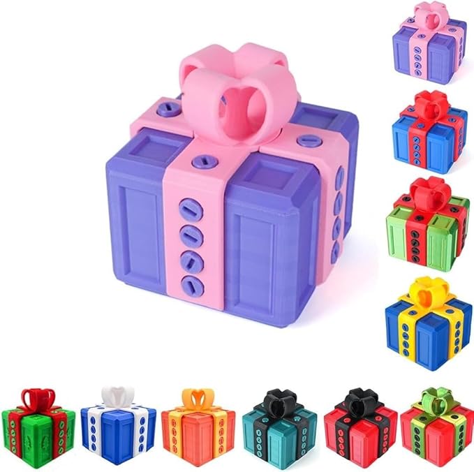 The Prank Box Funny Christmas Gifts Box Annoying Hilarious Screw Challenge with Surprise 3D Printed Screw Gifts Boxes Ideal for Birthday, Christmas (Purple and pink)