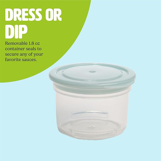 Tasty Travel Snack Cups with Spoons, On-The-Go Snacking, Divided Compartments, Great for Nuts, Cereal, Granola, Yogurt and More, Made Without BPA, 2-Pack, Aqua