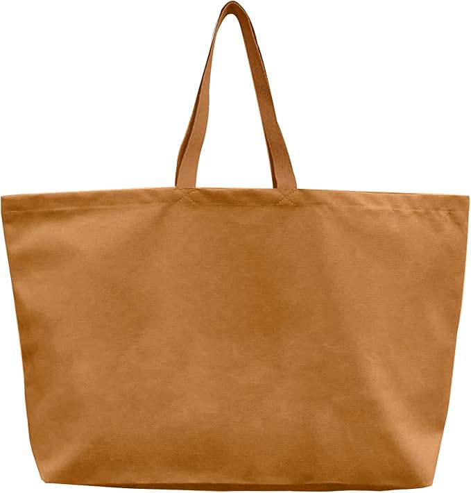 Large Canvas Tote Bag-Extra Big Shopping Beach Totes Bags Reusable Largest Grocery Plain Solid Bag 28"x8"x16"