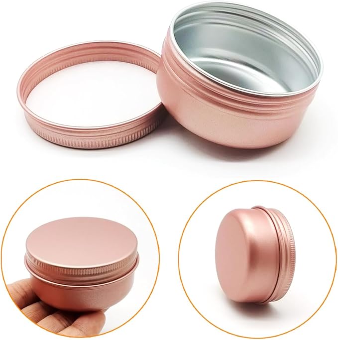 10pcs 80ml Aluminum Tin Jar, 80g Refillable Makeup Container, 80 Gram Screw Lid Round Can Sample Pot Travel for Cosmetic DIY Handmade Lip Balm Cream Salve Bead Toner Candle Paint, Matt-Pink