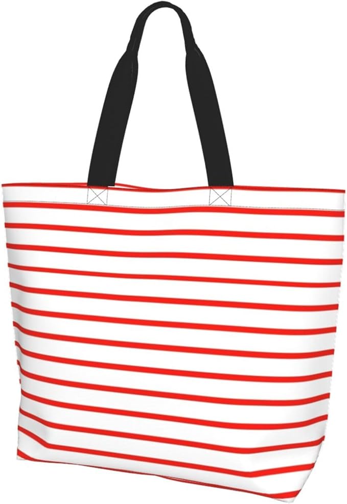 Tote Bag Shoulder Bags for Women Grocery Shopping Bag Reusable Bags Boho-Red Paisley 1