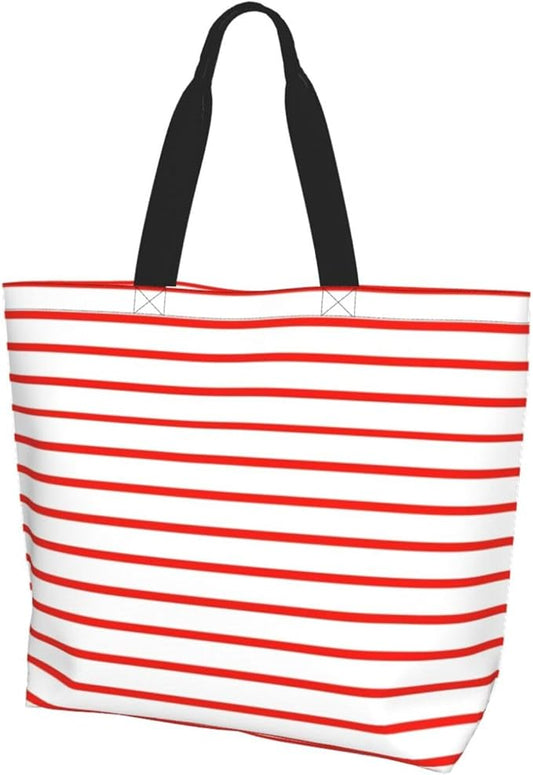 Tote Bag Shoulder Bags for Women Grocery Shopping Bag Reusable Bags Boho-Red Paisley 1