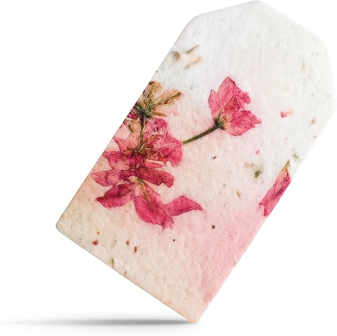 50Pcs Plantable Purple Seed Paper Tags with Wildflower Seeds, Writable & Plantable Gift for Moms, Plant Lover, Teachers, Ideal for Weddings, Baby Shower Favors, Memorial, & Celebrations