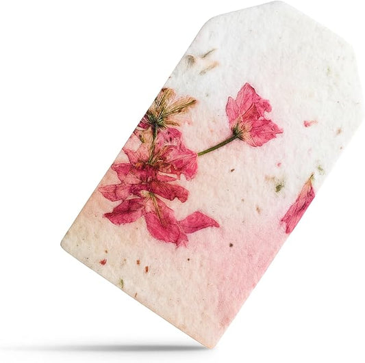 50Pcs Plantable Purple Seed Paper Tags with Wildflower Seeds, Writable & Plantable Gift for Moms, Plant Lover, Teachers, Ideal for Weddings, Baby Shower Favors, Memorial, & Celebrations