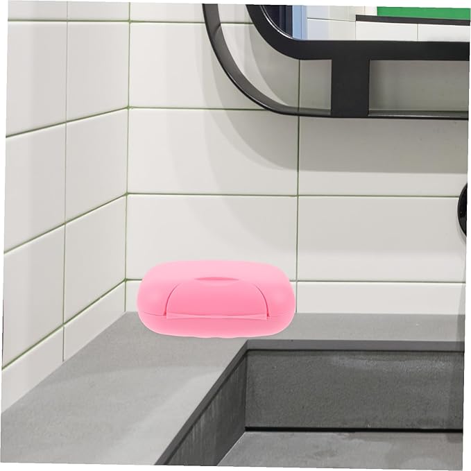 DOITOOL Portable Soap Dish Container Large Pink with Lock Leakproof PP Plastic Travel Soap Case for Camping Hiking Bathroom Organizer