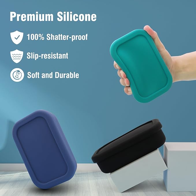 Enhanced Leak Proof Travel Soap Case, AIMAIAIMAI Silicone Soap Container with Draining Layer, Portable Bar Soap Holder for Bathroom, Camping, Gym, Easy to Clean (Green)