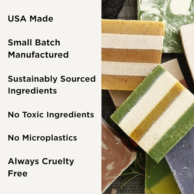Sumbody USA Made Handmade Soap Bar (6pk) Heavenly Hydration Dry, Sensitive Skin, Moisturizing Soap For Face, Hands, Body Self Care Gift Set Men & Women - Goat Milk Citrus Vanilla Coconut Variety Pack