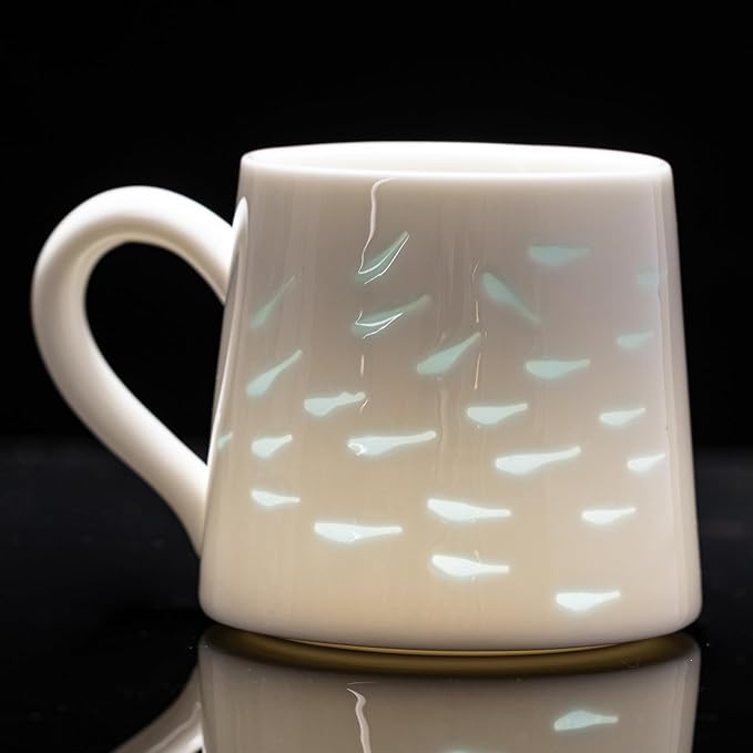 10.6oz Premium Jadeite Ceramic Coffee Mug, Handcrafted Fish Pattern Cute Ceramic Mug - 1340℃ High-Fire Lead-Free Mug for Morning Coffee/Afternoon Tea, Unique Gift | Microwave & Dishwasher Safe