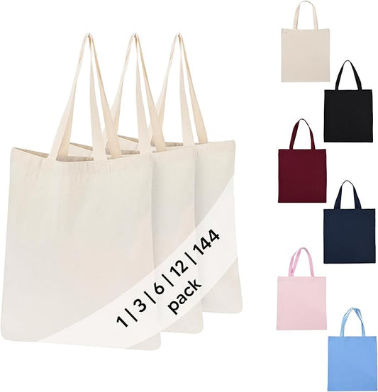 100% Cotton Tote Bag – Whosale Reusable Canvas Shopper for Events, Craft, Gift, Grocery, Promo Use