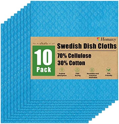 Homaxy Swedish Dishcloths for Kitchen, 10 Pack, Blue by Homaxy