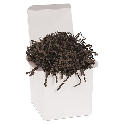 BOX USA 10 lb. Chocolate Crinkle Paper Packing, Shipping, and Moving Box Filler Shredded Paper for Box Package, Basket Stuffing, Bag, Gift Wrapping, Holidays, Crafts, and Decoration