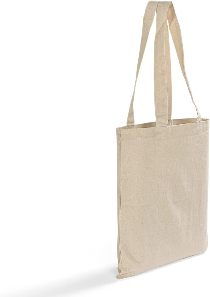 Eco-Friendly Canvas Tote Bag, 12-Pack Large Reusable Shopping & Travel Shoulder Bags, Durable Multi-Purpose – Two Colors