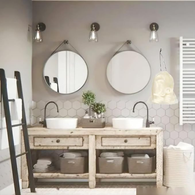 22PCS Natural Loofah Slices, Reusable Natural Loofah Cuts for Cleaner Sponge Scrubber, Facial Soap Holder and DIY Customize Soap Tools with 1 Storage Bag (Diameter 3.15In, Thick 1In)