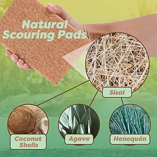 SCRUBIT 24 Natural Scouring Pads - Eco Friendly Scrubbing Pads for Kitchen Cleaning, Dishes, and Pots - Non-Scratch Kitchen Scrubbers - 100% Natural Sisal Fibers (24 Pack) - Image 2