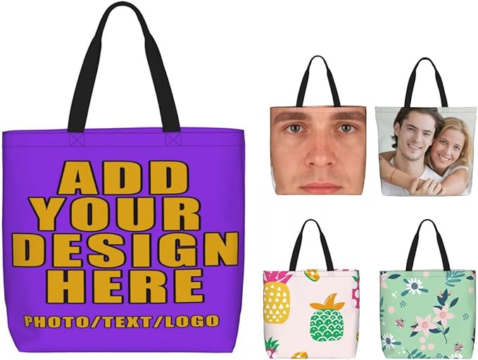 Custom Large Black Tote Bag With Pocket Extra Large Reusable Grocery Bags