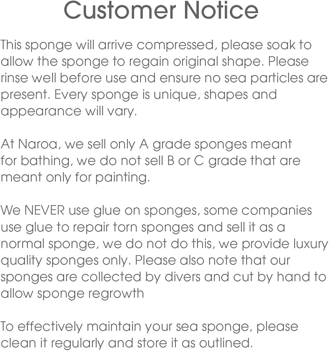 Naroa Massage Natural Shower Sponge X Large | Unbleached Body Scrubber Puff | Bath Sea Loofah for Healthy Skin | Sustainable Plastic Free