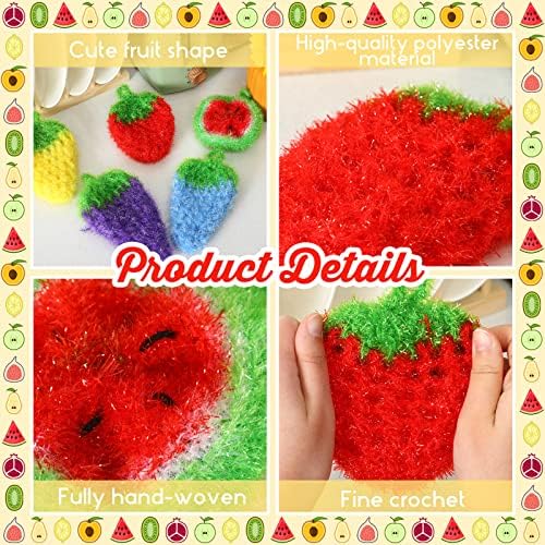 Vesici 10 Pcs Fruit Dish Scrubber Non Scratch Double Layer No Odor - Image 3
