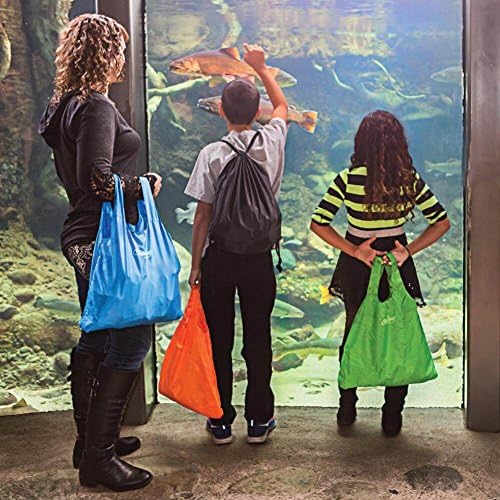 ChicoBag – Original Reusable Shopping Tote-Grocery Bag – Bundle of 5 Bags – Red – Purple – Green – Orange& Blue - Image 2