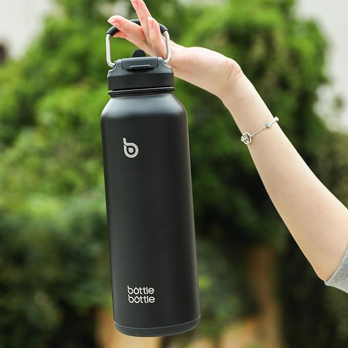 BOTTLE BOTTLE 40 oz sports water bottle stainless steel insulated water bottle with straw and pills holder