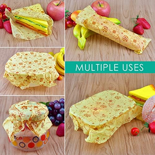 Reusable Beeswax Food Wraps, 13x39 Inch Eco-Friendly Beeswax Wraps for Bread Sustainable Food Storage Wraps Beeswax Paper Roll for Sandwich, Cheese - Image 5