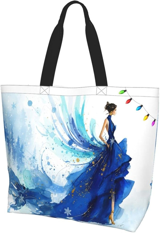 Tote Bag Shoulder Bags for Women Grocery Shopping Bag Reusable Bags Boho-Red Paisley 1
