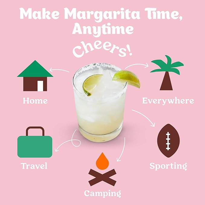 Craftmix Classic Margarita Cocktail & Mocktail Drink Mixer, Skinny Mixes - Water Flavoring Packets - Made With Real Fruit - Vegan, Low-Carb, Low-Sugar, Non-GMO, Dairy Free, Gluten Free, 12 Pack