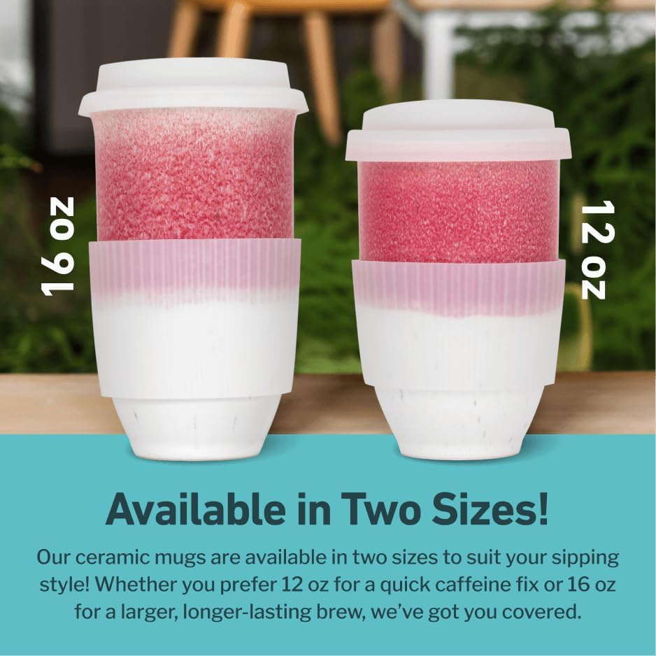 NOVA CERAMICS Coffee Travel Mug - Coffee Travel Cup – Microwave & Dishwasher Safe Coffee Pink Tumbler - Gifts For Women Men Him Her – 16oz – Coral Pink - Image 5