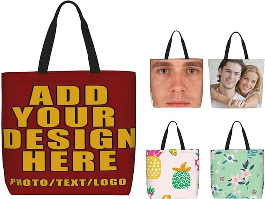 Custom Large Black Tote Bag With Pocket Extra Large Reusable Grocery Bags