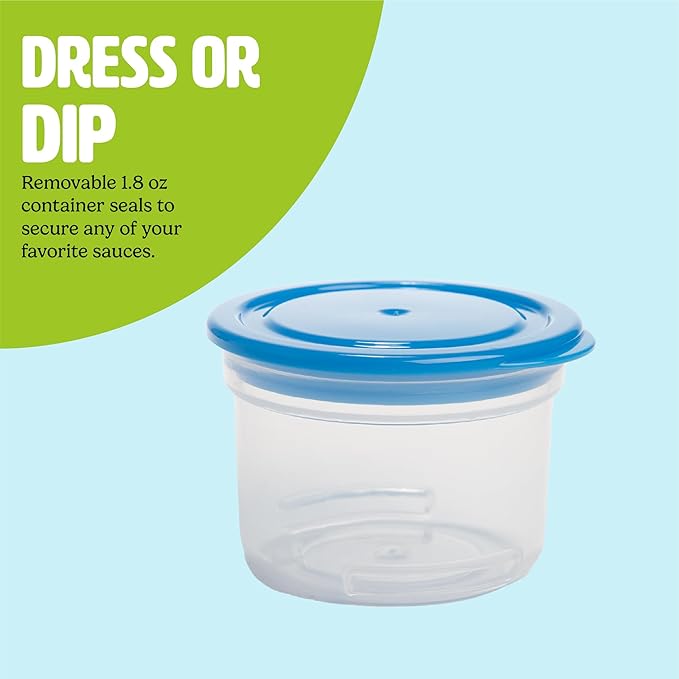 Tasty Travel Snack Cups with Spoons, On-The-Go Snacking, Divided Compartments, Great for Nuts, Cereal, Granola, Yogurt and More, Made Without BPA, 2-Pack, Blue