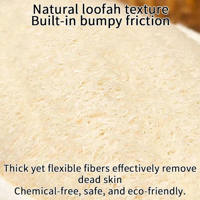 Natural Loofah Exfoliating Body Scrubber Loofah Bath Sponge, Luffa for Women and Men, Dishcloth Kitchen Cloth,100% Biodegradable Compostable, Dye Free (2 Pack) (S)