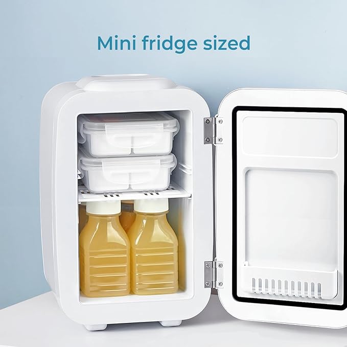 carrotez 2 Compartment Small Snack Containers, Mini Snack Containers for Mini Fridge, Small Food Storage Containers, Airtight Lids, Reusable, 1.1 cup, 6 PACK