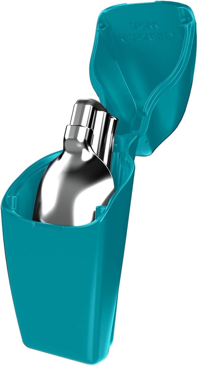 FinalSpork Collapsible, Reusable Metal Spork with Travel Case | Pocket-Sized | Stainless Steel & Platinum Grade Silicone | Eco-Friendly | Assorted Colors