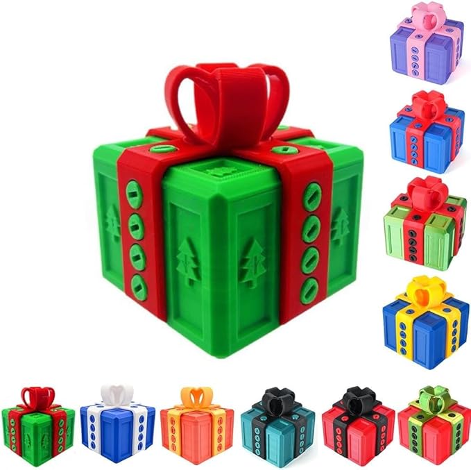 The Prank Box Funny Christmas Gifts Box Annoying Hilarious Screw Challenge with Surprise 3D Printed Screw Gifts Boxes Ideal for Birthday, Christmas (Deep green and red)