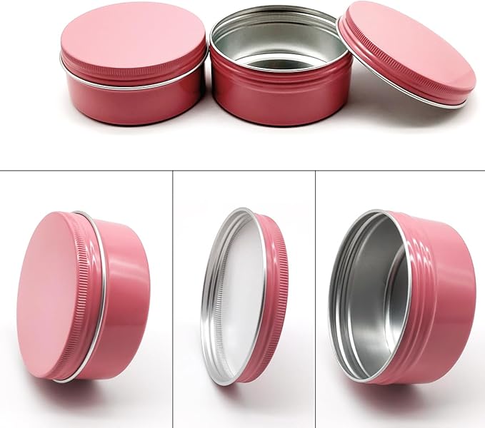 6pcs 150ml Aluminum Tin Jars with Screw Cap Lids, Empty Refillable Makeup Lip Balm Containers Round Travel Jars Cosmetics Pots Metal Cans for DIY Crafts Salve Cream Candle Powder Tea Beads