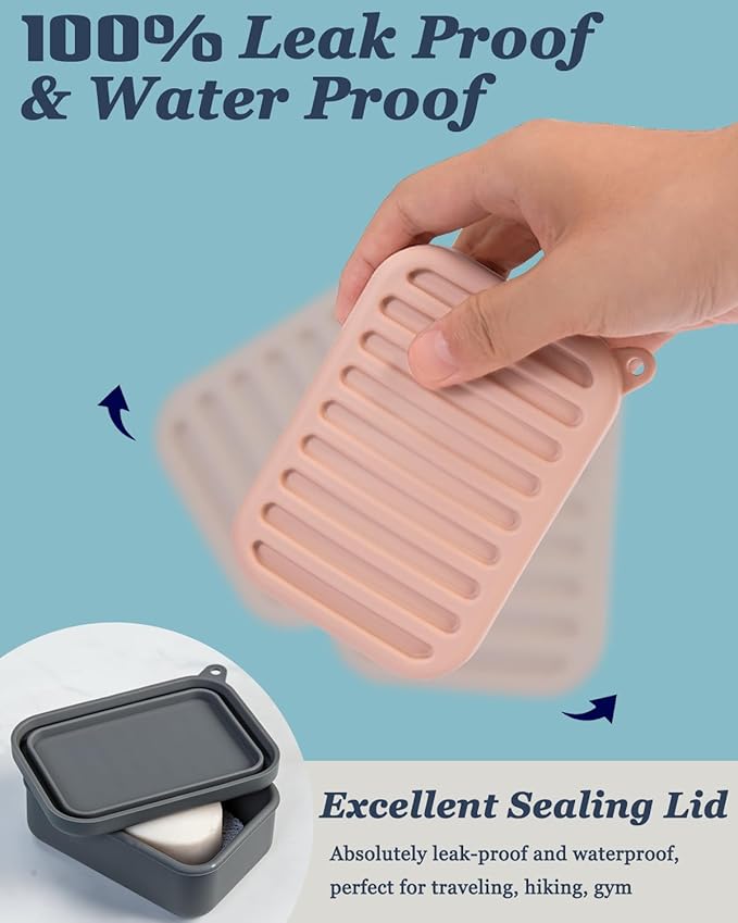 Superior Leak-Proof Silicone Travel Soap Case, Portable Soap Container with Draining Layer, Durable Soap Box, Shatter-Proof Soap Holder for Bathroom, Gym, Travel Size Toiletry (Yellow)