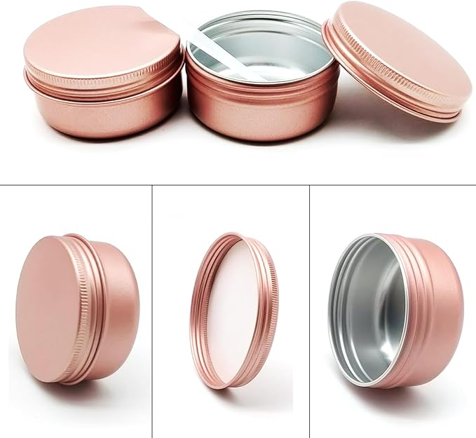 10pcs 80ml Aluminum Tin Jar, 80g Refillable Makeup Container, 80 Gram Screw Lid Round Can Sample Pot Travel for Cosmetic DIY Handmade Lip Balm Cream Salve Bead Toner Candle Paint, Matt-Pink