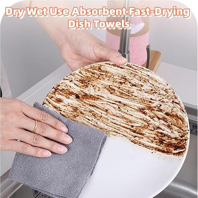 30-Pack Microfiber Cleaning Cloths Roll,Reusable Paper Towels Tear Away Cloth,Dry Wet Use Absorbent Fast-Drying Dish Towels for Home,Kitchen,Car Window,Glass Surfaces