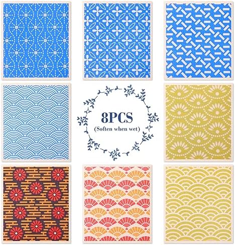 Lucomb 8 Pack Swedish Dishcloths for Kitchen, Reusable Dish Cloth Kitchen Towels Absorbent Sponges Fast Drying Swedish Dish Cloth for Washing Dishes Countertops Tables Cleaning by Lucomb