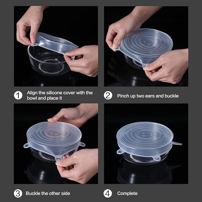24 Pieces Silicone Stretch Lids Reusable Expandable Silicone Can Lids Round Elastic Container Lids Food Storage Covers for Cups, Mugs, Soda, Small Bowl Fruits, Canning (2.6'' Diameter)
