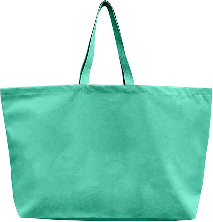 Large Canvas Tote Bag-Extra Big Shopping Beach Totes Bags Reusable Largest Grocery Plain Solid Bag 28"x8"x16"